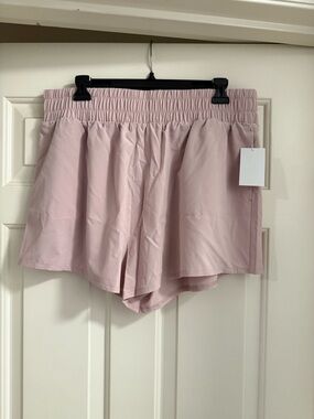Z by Zella Pale Pink Smocked-Waist Athletic Shorts